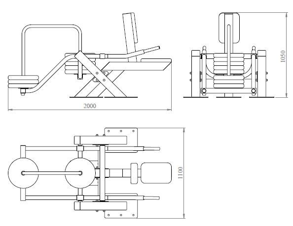 Уличные тренажеры чертежи с размерами