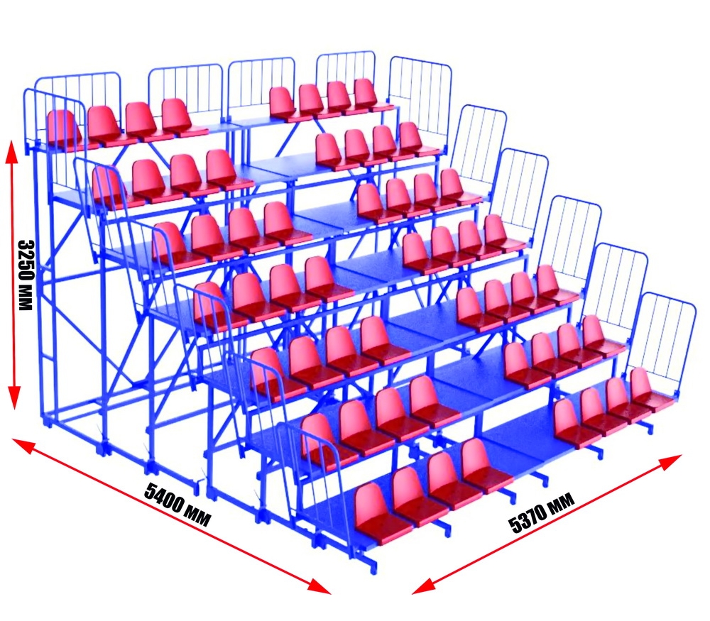 Чертеж трибуны для зрителей с размерами