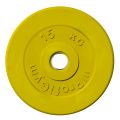 Диск обрезиненный &quot;ProfiGym&quot; d 51 мм жёлтый 15,0 кг, фото 1