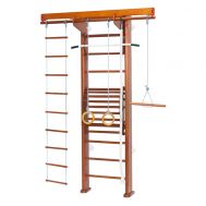 Детский спортивный комплекс Карусель 2Д.02.02 к стене + тренажер для осанки №2. Орех, фото 1