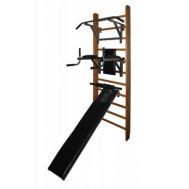 Шведская стенка Бук Стандарт с турником, брусьями-пресс и доской для пресса с валиками для ног, фото 1