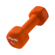 Гантель неопреновая STARFIT DB-201 2 кг, оранжевый (1 шт.) 1/10, фото 1