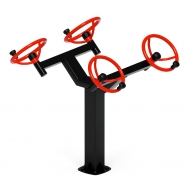 Тренажер уличный РУЛИ (4 руля положение сидя) красный СТ 102-11