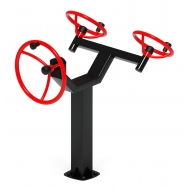 Тренажер уличный РУЛИ (3 руля положение сидя) красный СТ 104-11