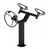 Тренажер уличный РУЛИ (3 руля положение сидя) серый СТ 104-13