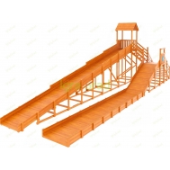 Зимняя горка IgraGrad Snow Fox 12 м с двумя скатами и выкатом 8 м