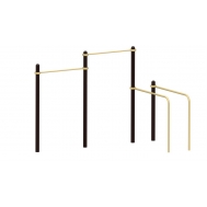 Два турника разноуровневых и гнутые брусья YSK108