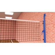 Сетка волейбольная, нить D=3 мм, стальной трос D=3 мм с пристенными стойками (03.514)