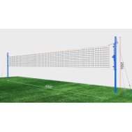 Сетка волейбольная, нить D=3 мм, ПВХ трос D=6 мм со стойками на растяжках (03.510)