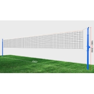 Сетка волейбольная, нить D=2,6 мм, стальной трос D=3 мм с телескопическими стойками (03.503), фото 1