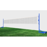 Сетка волейбольная, нить D=3 мм, ПВХ трос D=6 мм с мобильными, универсальными стойками (03.516)