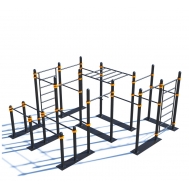 Мобильный спортивный комплекс с лестницей, рукоходом, турниками и брусьями СВС-108