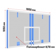 Щит баскетбольный профессиональный из поликарбоната (для ферм и стоек) (01.200-1)