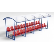 Трибуна с навесом (6,5х2 м) с 24 посадочными местами (20.001)