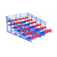 Трибуна с сидениями, шестирядная, с ограждением (20.011)