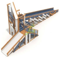 Зимняя деревянная горка IgraGrad Snow Fox 12 м с двумя скатами мод.4, фото 1