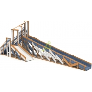 Зимняя деревянная горка IgraGrad Snow Fox 12 м с двумя скатами мод.3