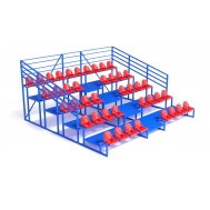 Трибуна с сидениями, пятирядная, с ограждением (20.010)