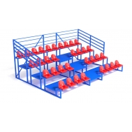 Трибуна с сидениями, четырехрядная, с ограждением (20.009)