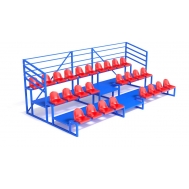 Трибуна трехрядная, с ограждением (20.008)