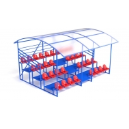 Трибуна с навесом, с ограждением, 4-рядная (20.014)