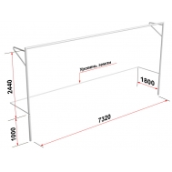 Ворота футбольные стационарные с консолью для натяжения сетки (7,32х2,44 м) (15.100)