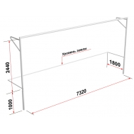 Ворота футбольные с консолью для натяжения сетки, разборные (7,32х2,44 м) (15.100.1)