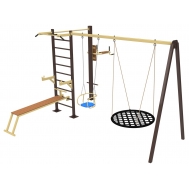 Уличный спортивный комплекс с турником и качелями АК32