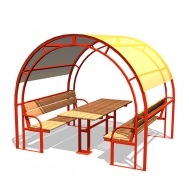 Стол со скамьями и навесом ZION М1 (СП213)