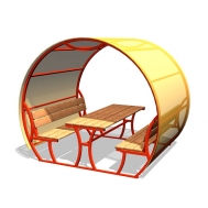 Стол со скамьями и навесом ZION М2 (СП214)