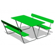 Стол уличный со скамьями М4 СП243