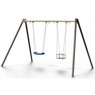 Качели двойные с сиденьем со спинкой и лодочкой Air Gym YK89LS