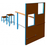 Фасад дома с балкой (УО020)