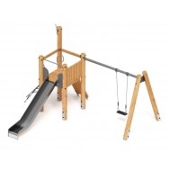 Игровой комплекс с качелями (Лиственница) H-1400 ДИК 2.24.03-Л