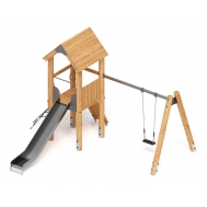 Игровой комплекс с качелями (Лиственница) H-1400 ДИК 2.24.03-01.Л