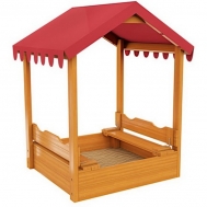 Детская деревянная песочница с тентом IgraGrad