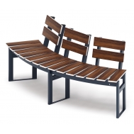 Модульная скамья радиальная (темный дуб) МФ 42.01.19