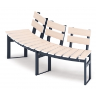 Модульная скамья радиальная (беленый дуб) МФ 42.01.19-01