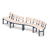 Модульная скамья радиальная (беленый дуб) МФ 42.01.21-01