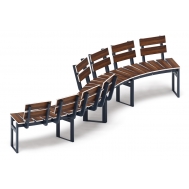 Модульная скамья радиальная (темный дуб) МФ 42.01.22