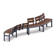 Модульная скамья радиальная (темный дуб) МФ 42.01.23