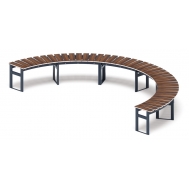 Модульная скамья радиальная (темный дуб) МФ 42.01.24