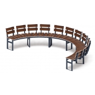 Модульная скамья радиальная (темный дуб) МФ 42.01.25