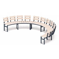 Модульная скамья радиальная (беленый дуб) МФ 42.01.25-01