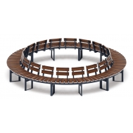 Модульная скамья радиальная (темный дуб) МФ 42.01.27