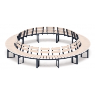 Модульная скамья радиальная (беленый дуб) МФ 42.01.27-01