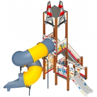БУРОВАЯ детский игровой комплекс (горка-труба винтовая Н 2000, горка Н 750) ДИК 2.28.02-01