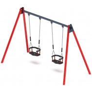 Качели М2 двойные металл ИО 12.М.01.01.03-01 (красный)