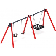 Качели М3 тройные ИО 13.М.06.03.01.01-01 (красные)