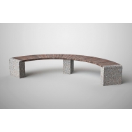 Скамья бетонная С-30 R (Евро-1 змейка)